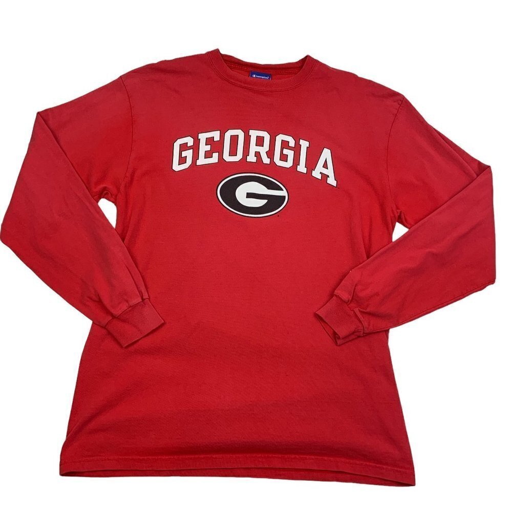 Champion Vintage Georgia Bulldogs Long Sleeve Pullover Shirt Men's Size Large
